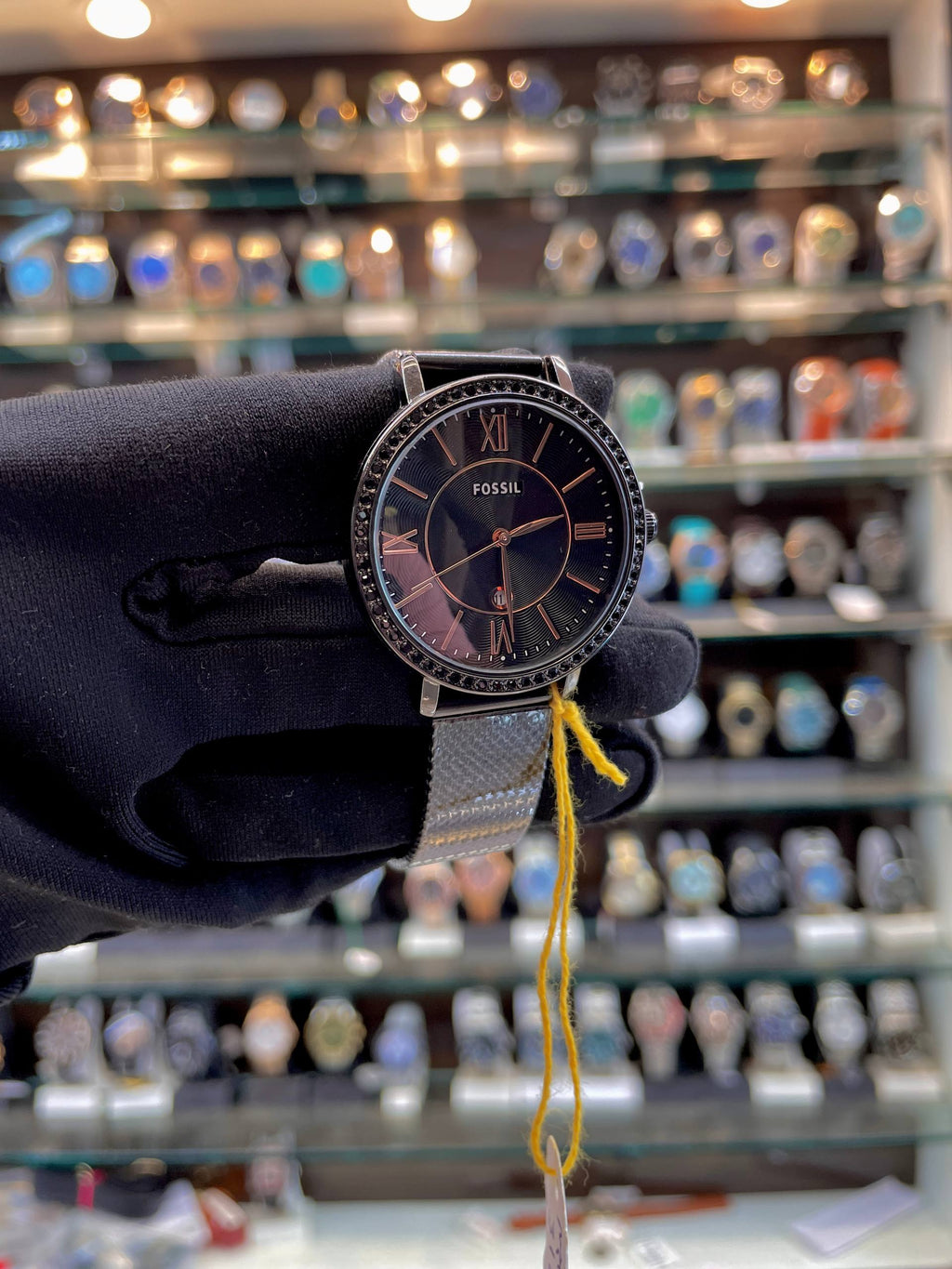 FOSSIL GIRLS WATCH ⌚ SLIM STRAP FULL BLACK 🖤