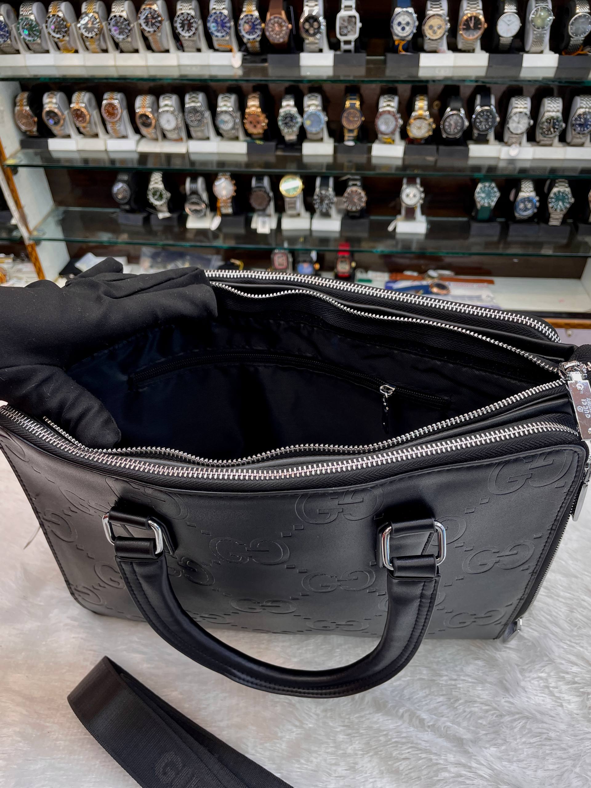 GUCCI JUMBO GG LEATHER BRIEFCASE 💼 LAPTOP BAG