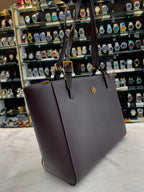 TORY BURCH BROWN 🤎 SAFFIANO LEATHER TOTE BAG IN MASTER PIECE 🤩