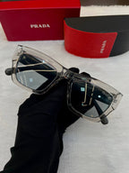 PRADA MEN'S SQUARE SUNGLASSES IN HEAVY QUALITY 💯 TRANSPARENT