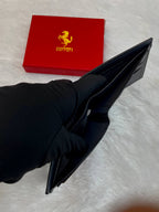 FERRARI BLACK BI-FOLD BRANDED WALLET IN MASTER PIECE 🤩