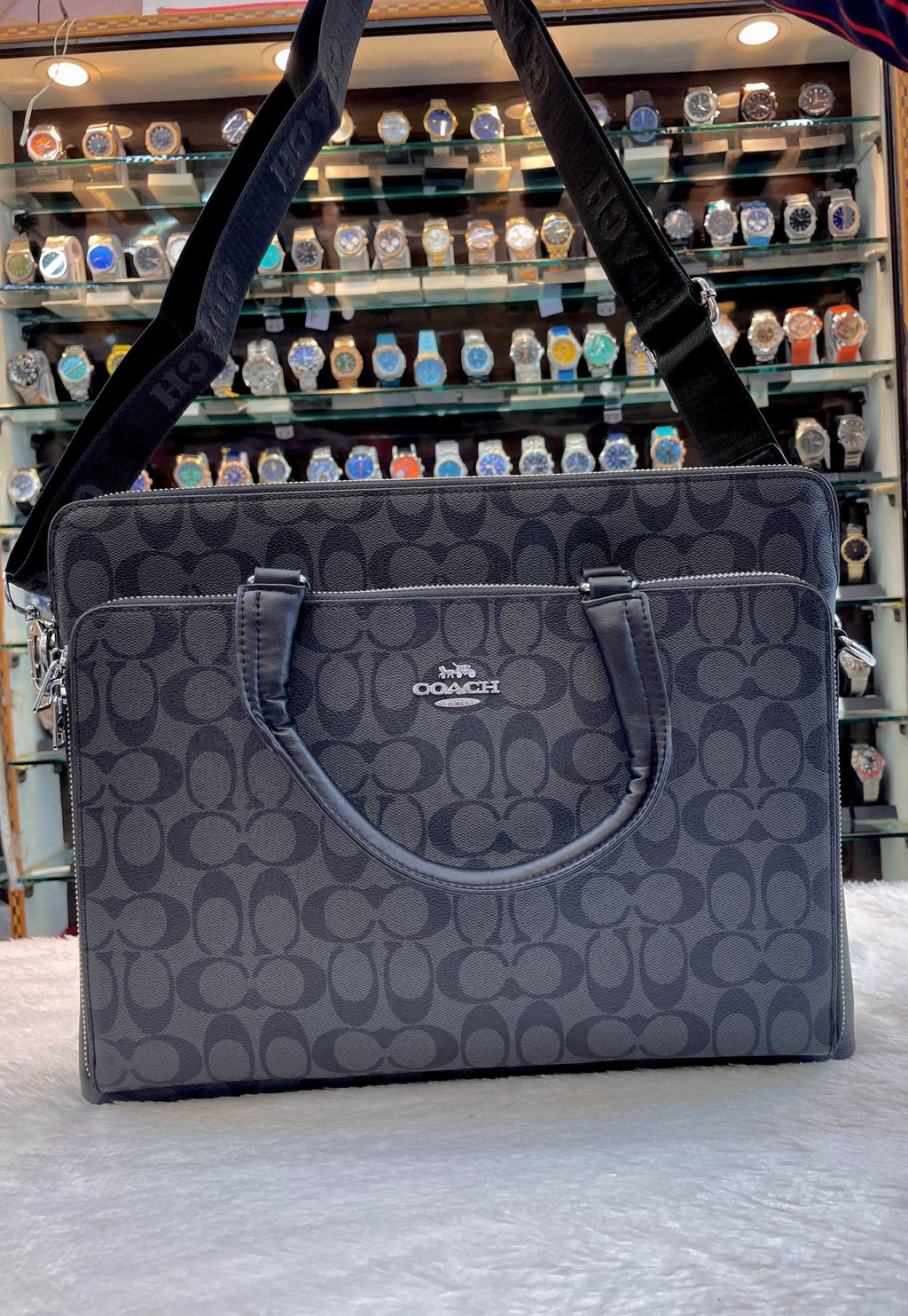 COACH MONOGRAM LAPTOP BAG BROWN 🤎 IN HEAVY QUALITY 💯
