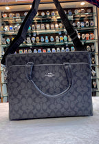 COACH MONOGRAM LAPTOP BAG BROWN 🤎 IN HEAVY QUALITY 💯