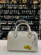 COACH ROWAN SATCHEL BAG FEATURING A UNIQUE SKETCH PRINT  IN MASTER PIECE