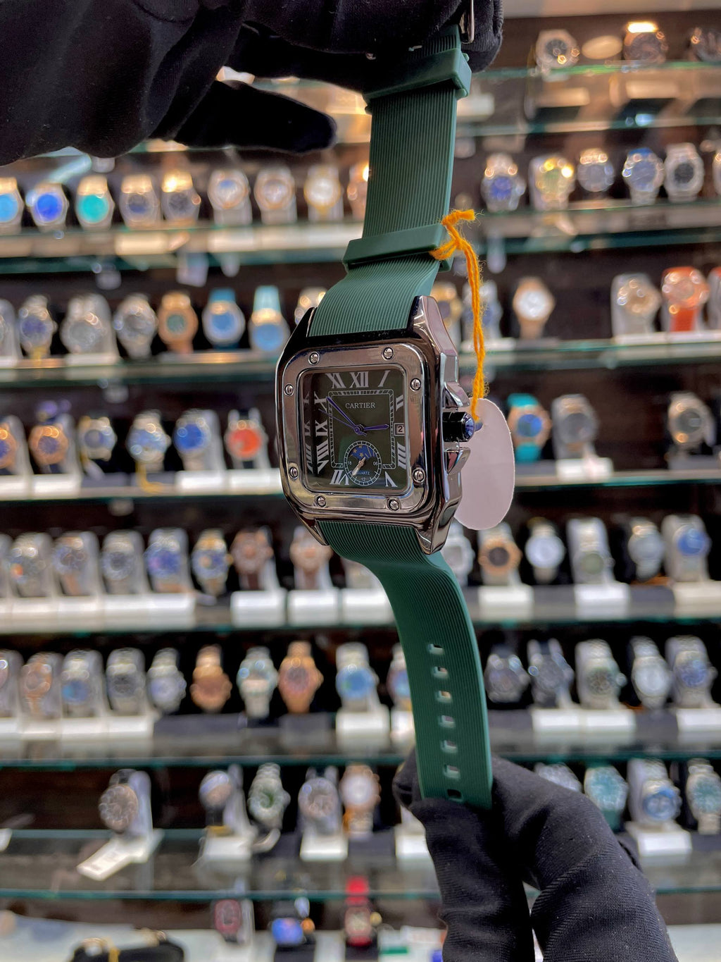 CARTIER SANTOS DAY/NIGHT INDICATOR ☑️  GREEN 💚