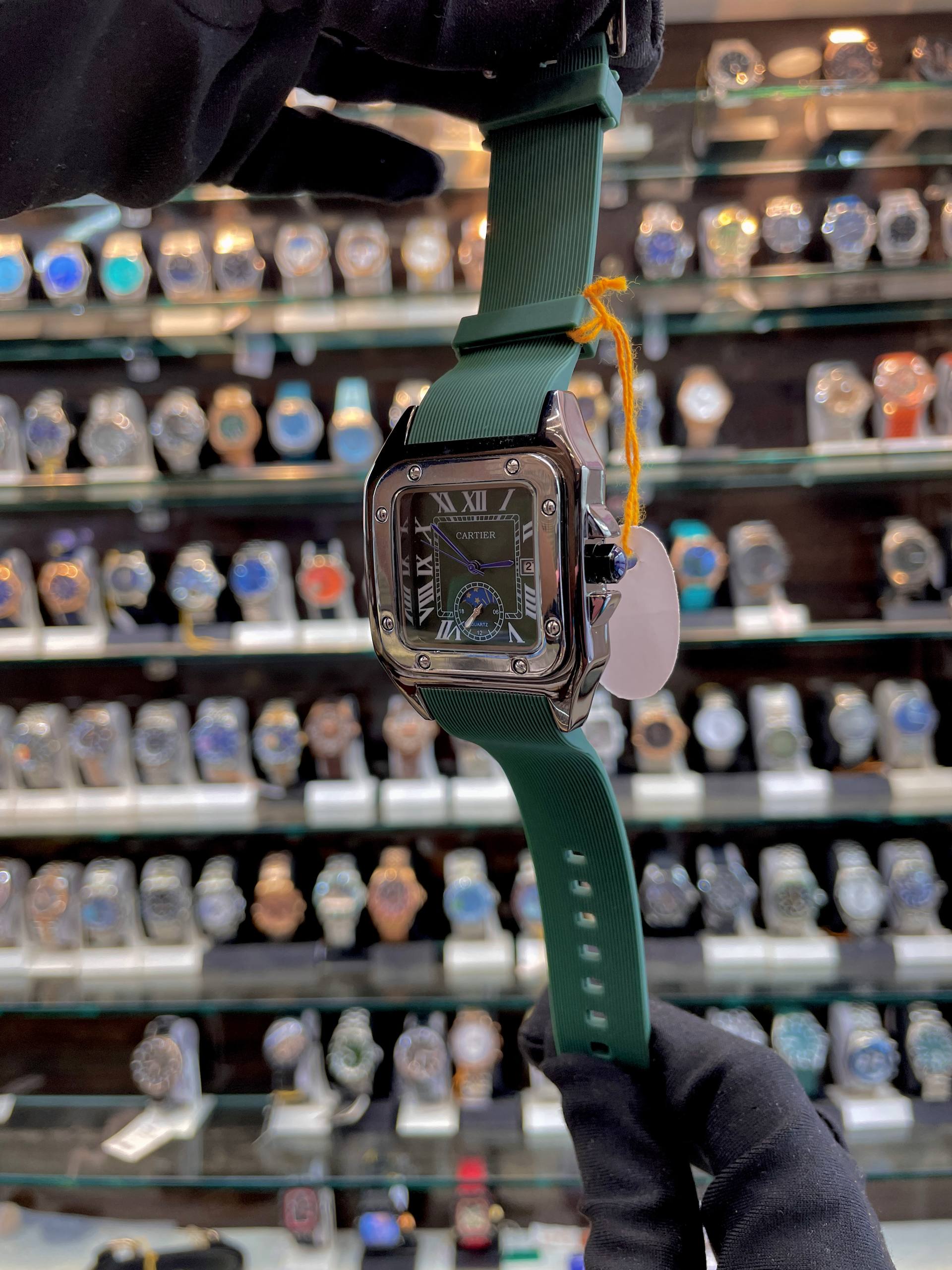 CARTIER SANTOS DAY/NIGHT INDICATOR ☑️  GREEN 💚