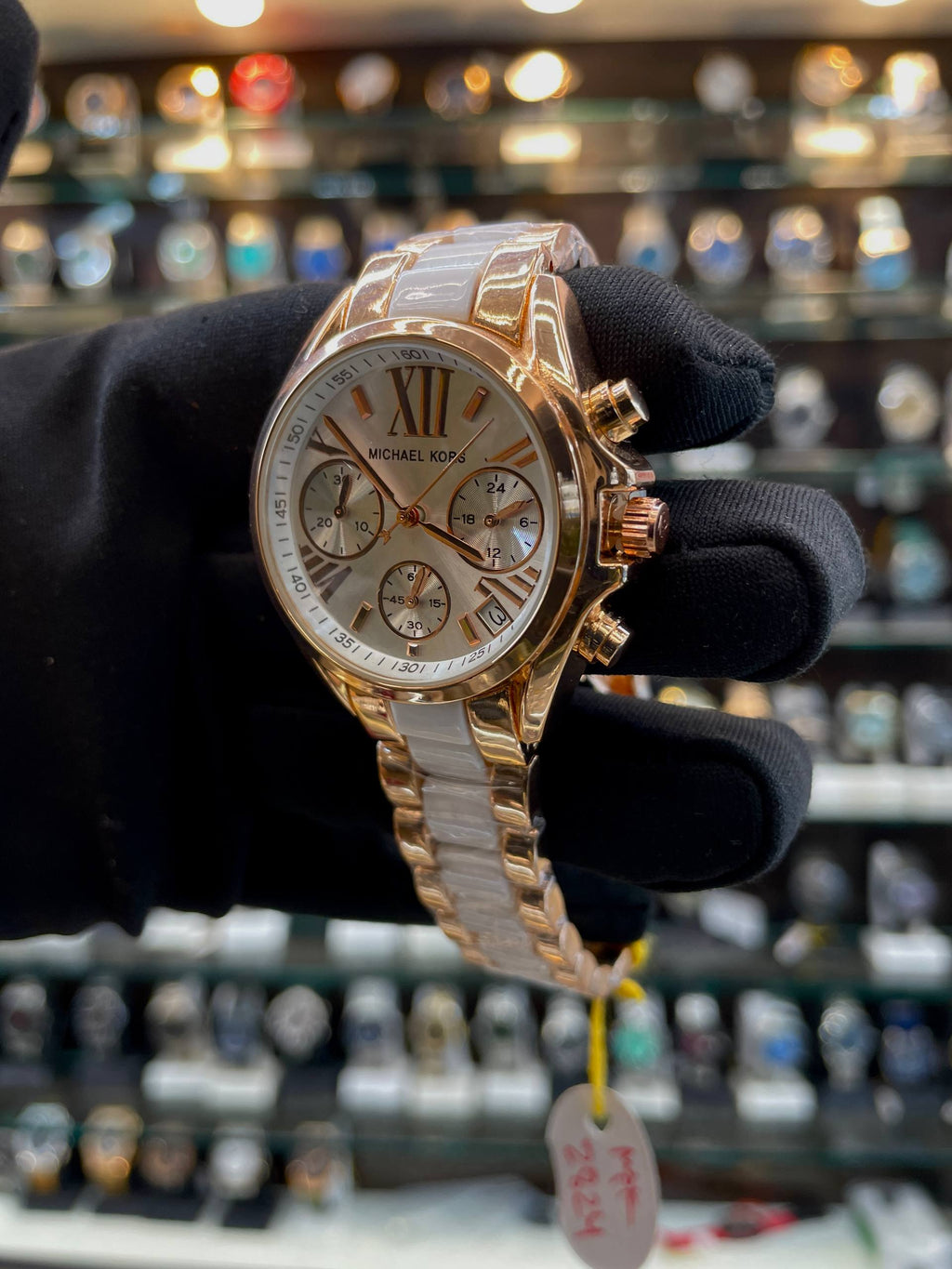 MICHAEL KORS (MK) CHRONOGRAPH FOR GIRLS DUAL TONE CHAIN WHITE 🤍 DIAL 🤩