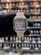 SANTOS DE CARTIER WATCH WITH WHITE 🤍 DIAL 💗 IN METAL BODY