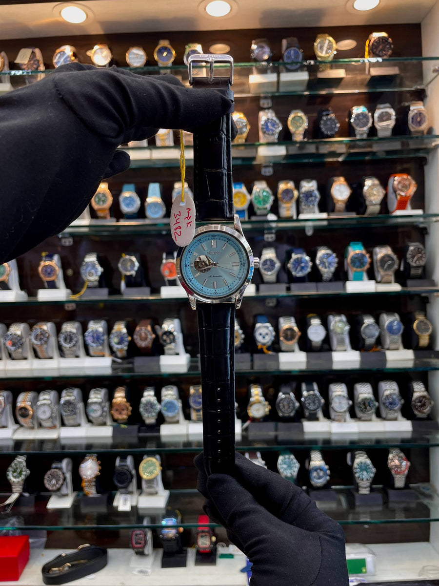 SEIKO MECHANICAL OPEN HEART ❤️ WATCH ⌚ FOR MENS SKY BLUE 💙