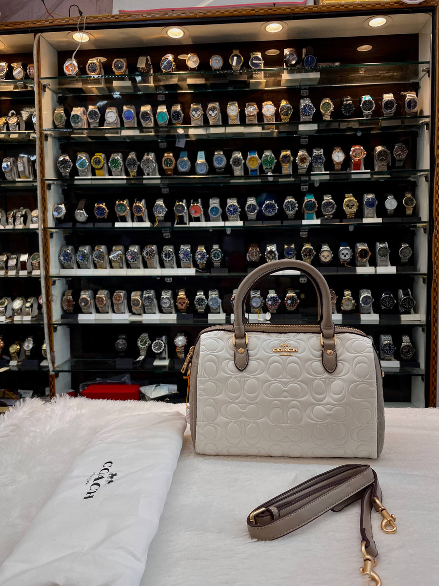 COACH MINI ROWAN CROSSBODY BAG IN BLOCKED SIGNATURE LEATHER