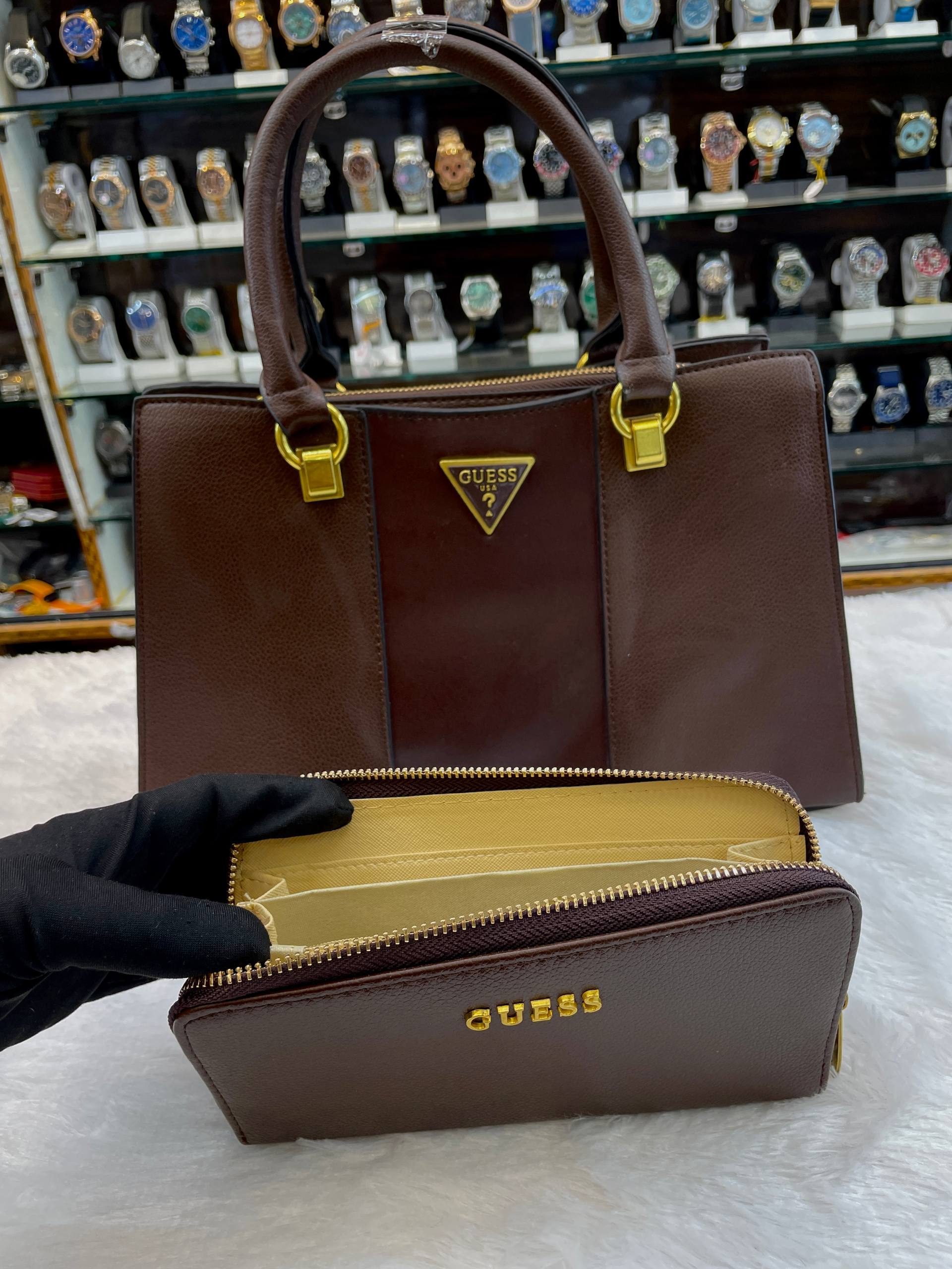 GUESS 3PC SET SLING BAG FOR GIRLS BROWN 🤎