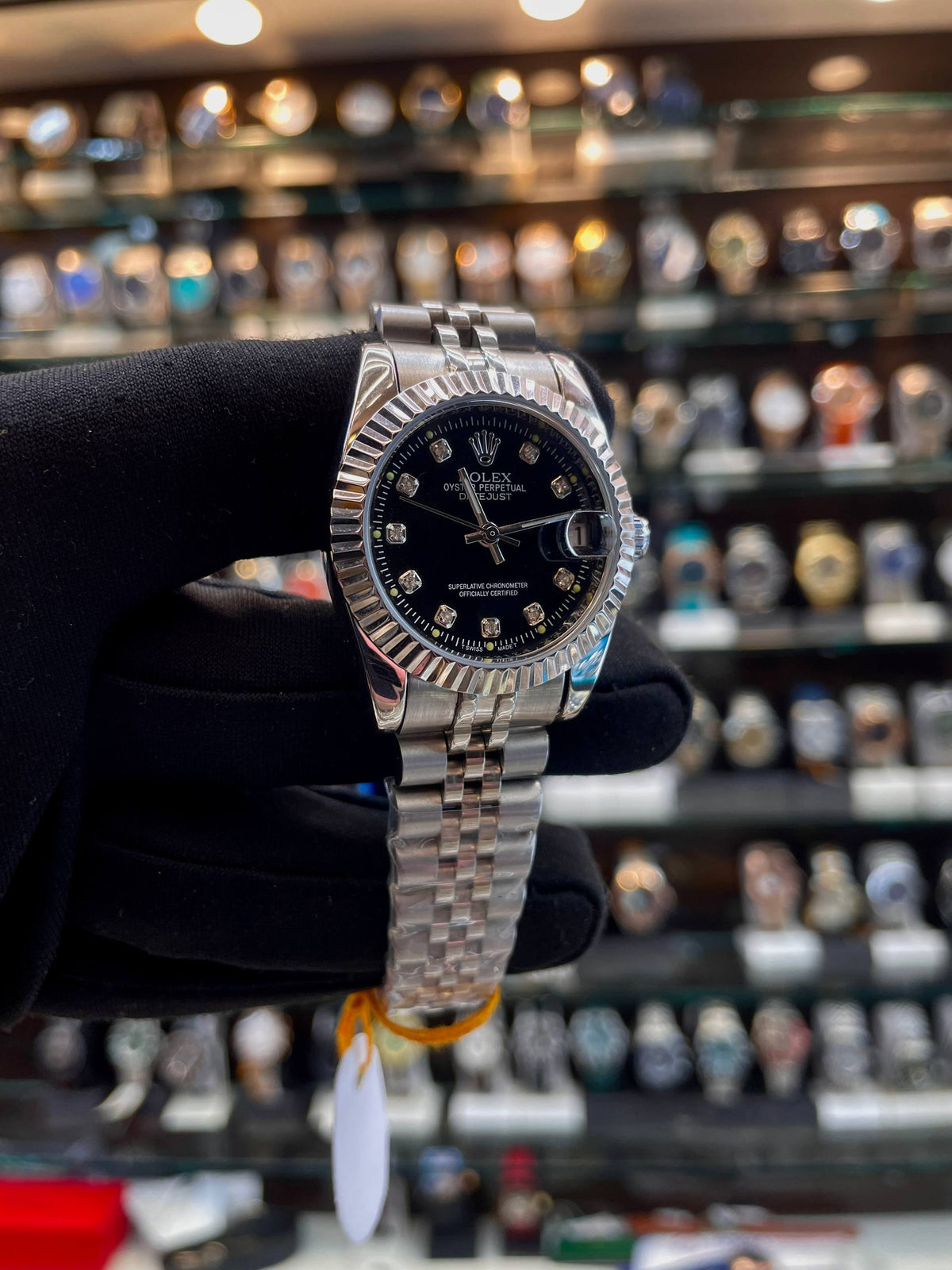 ROLEX DATE JUST AUTOMATIC ⚙️ FOR GIRLS 🤩 BLACK 🖤 DIAL