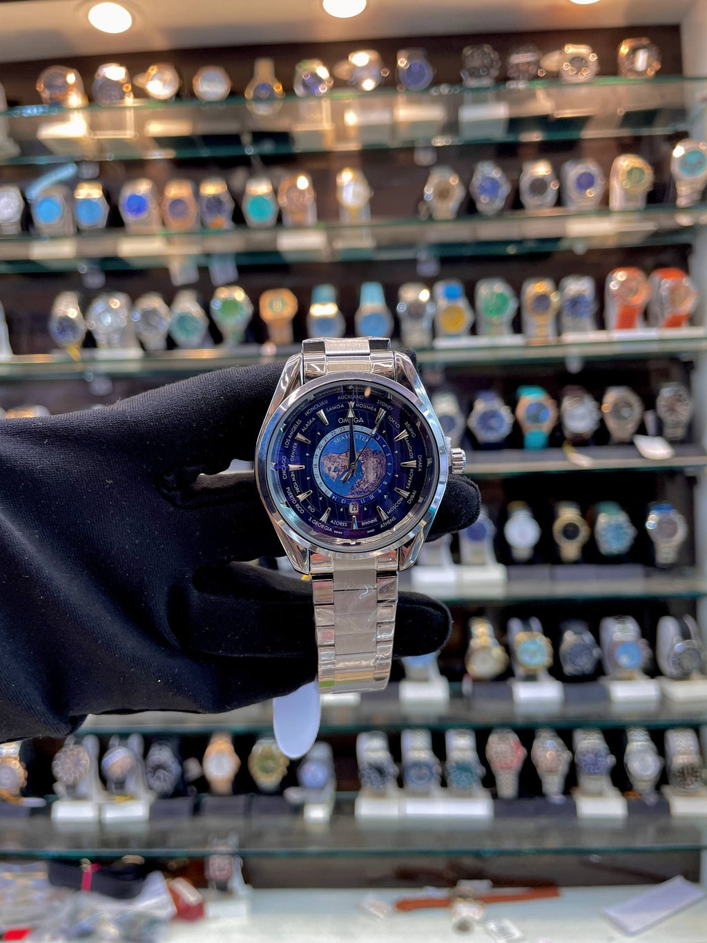 OMEGA SEAMSTER WORLD 🌍 TIME NOW IN BUDGET 😁 FOR MENS 👨 CHAIN BLUE 💙