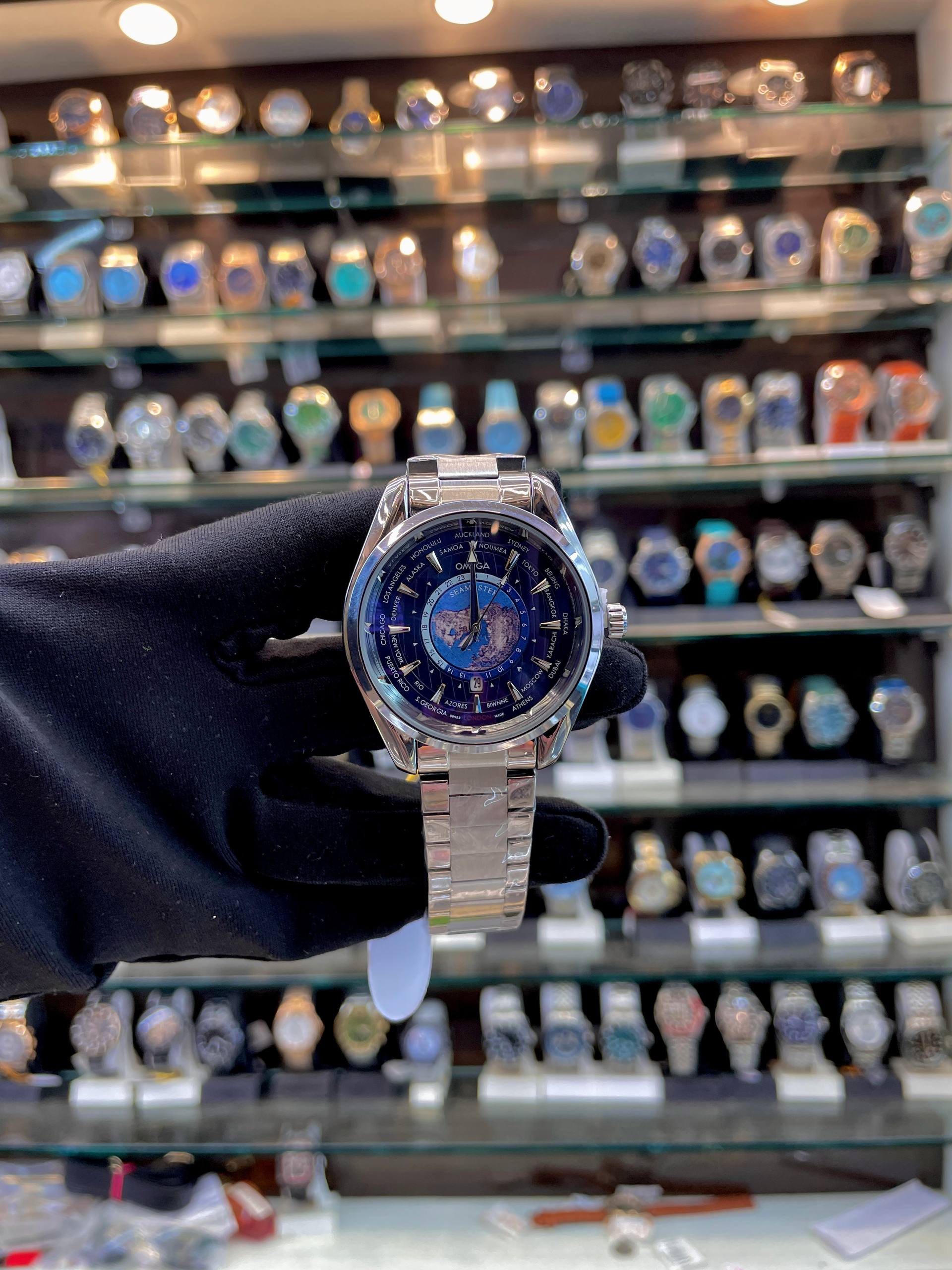 OMEGA SEAMSTER WORLD 🌍 TIME NOW IN BUDGET 😁 FOR MENS 👨 CHAIN BLUE 💙