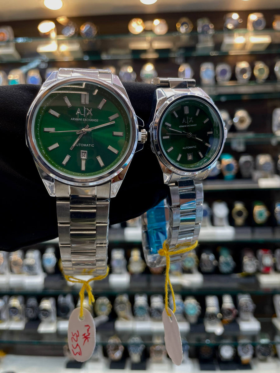 ARMANI EXCHANGE AX NOW IN COUPLE SET GREEN 💚 DIAL
