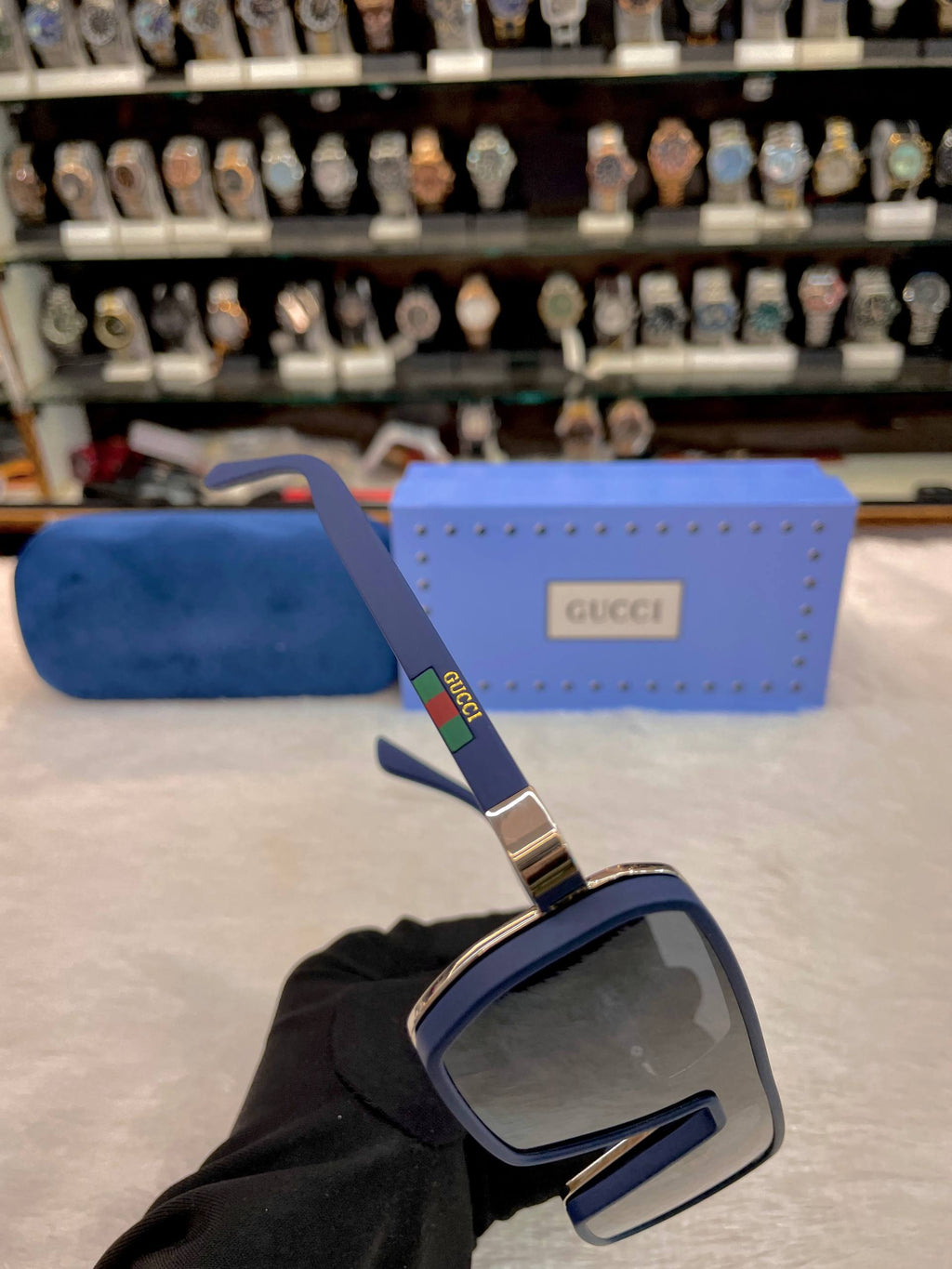 GUCCI SQUARE BLUE 🧊 GLASSES 🕶️ FOR MENS  🤩