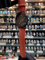FOSSIL NOW IN CHRONO FOR MENS LEATHER BLACK 🖤 DIAL
