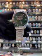 TISSOT POWERMATIC 80 NOW IN AUTOMATIC ⚙️ GREEN 💚 SILVER 🥈 STAINLESS BODY & CHAIN ⛓️