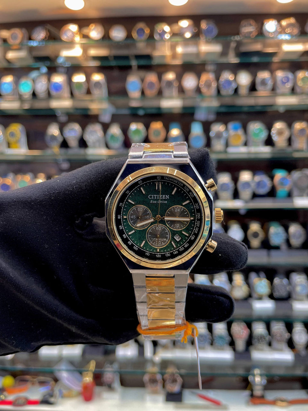 CITIZEN ECO-DRIVE TITANIUM FOR MENS GREEN 💚