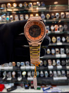 Fossil automatic rose gold watch for girls front view