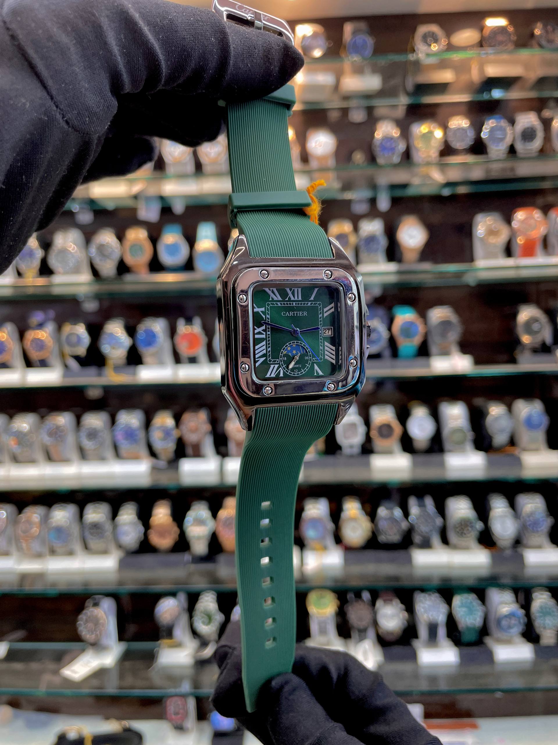 CARTIER SANTOS DAY/NIGHT INDICATOR ☑️  GREEN 💚