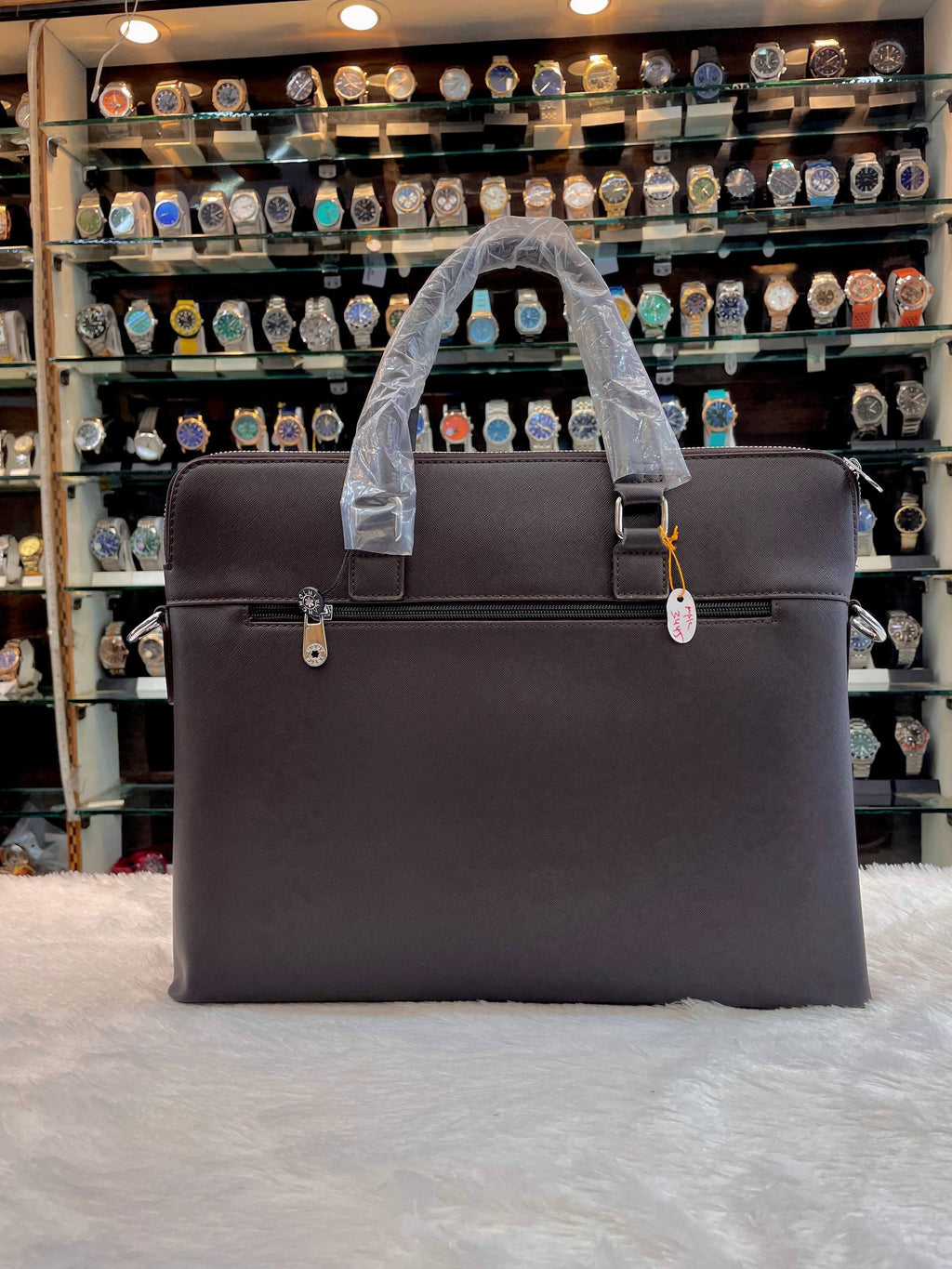MONT BLANC LAPTOP BAG IN HEAVY QUALITY FLIP POCKET FOR MENS DARK 🌑 BROWN 🤎