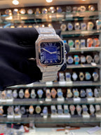 SANTOS DE CARTIER WATCH WITH BLUE 💙 DIAL 💗 IN METAL BODY