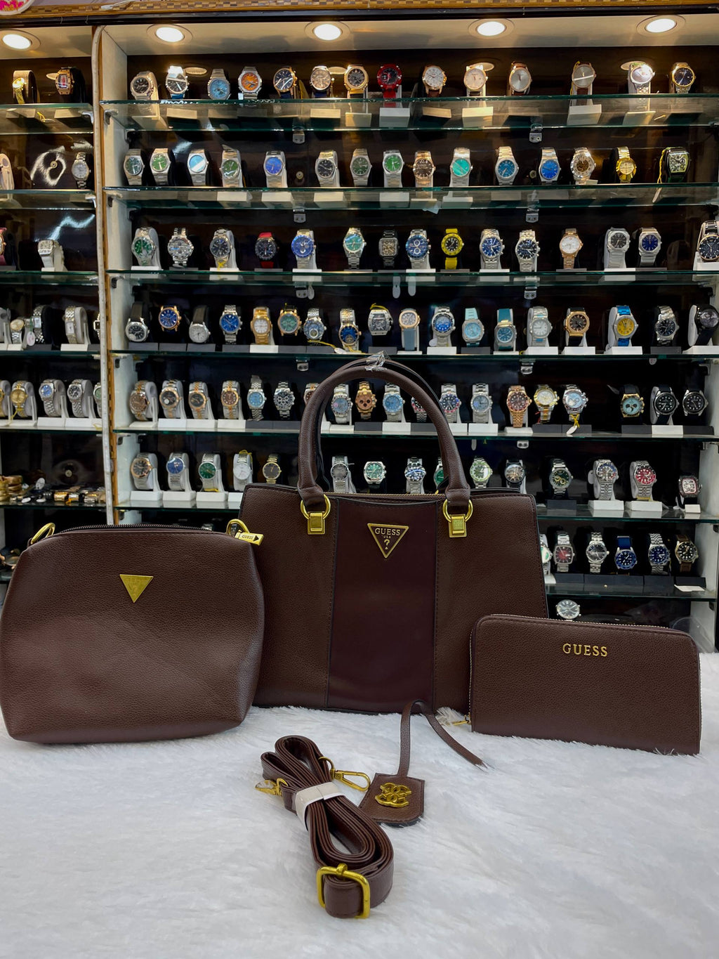 GUESS 3PC SET SLING BAG FOR GIRLS BROWN 🤎