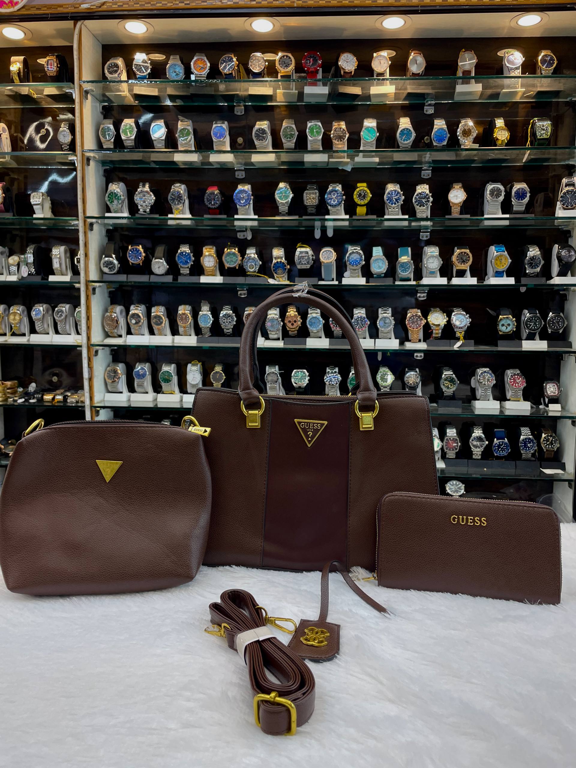 GUESS 3PC SET SLING BAG FOR GIRLS BROWN 🤎