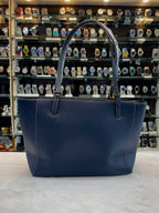 TORY BURCH NAVY BLUE SAFFIANO LEATHER TOTE BAG IN MASTER PIECE 🤩