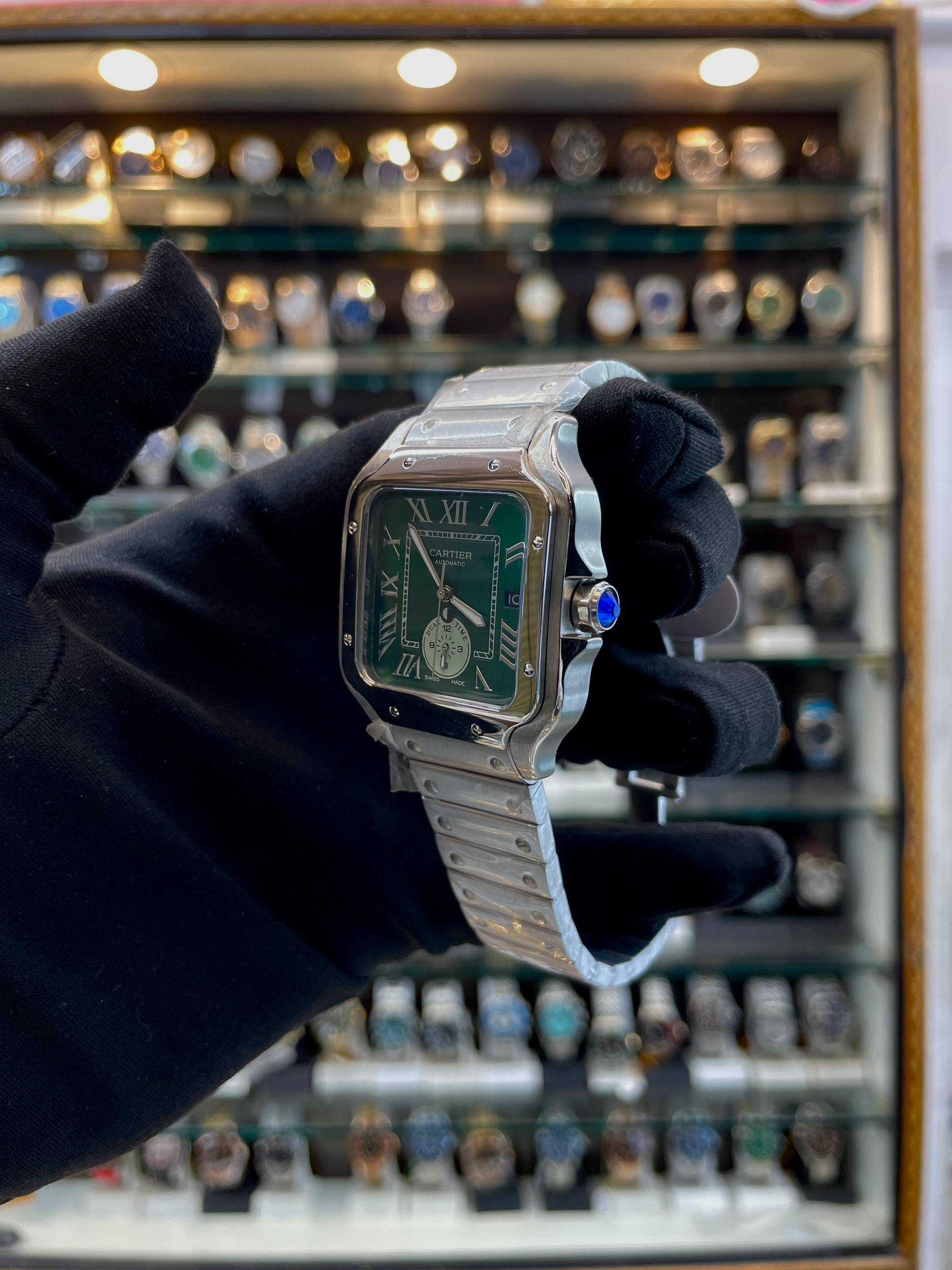 CARTIER SANTOS DUAL - TIME NOW IN MASTER PIECE 🤩 GREEN 💚