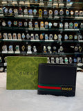 BLACK PEBBLED LEATHER GUCCI MEN'S BI-FOLD WALLET UNDER BUDGET
