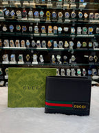 BLACK PEBBLED LEATHER GUCCI MEN'S BI-FOLD WALLET UNDER BUDGET
