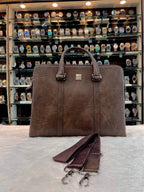 HUGO BOSS BROWN 🤎 TEXTURE LAPTOP BAG IN HEAVY QUALITY 💯