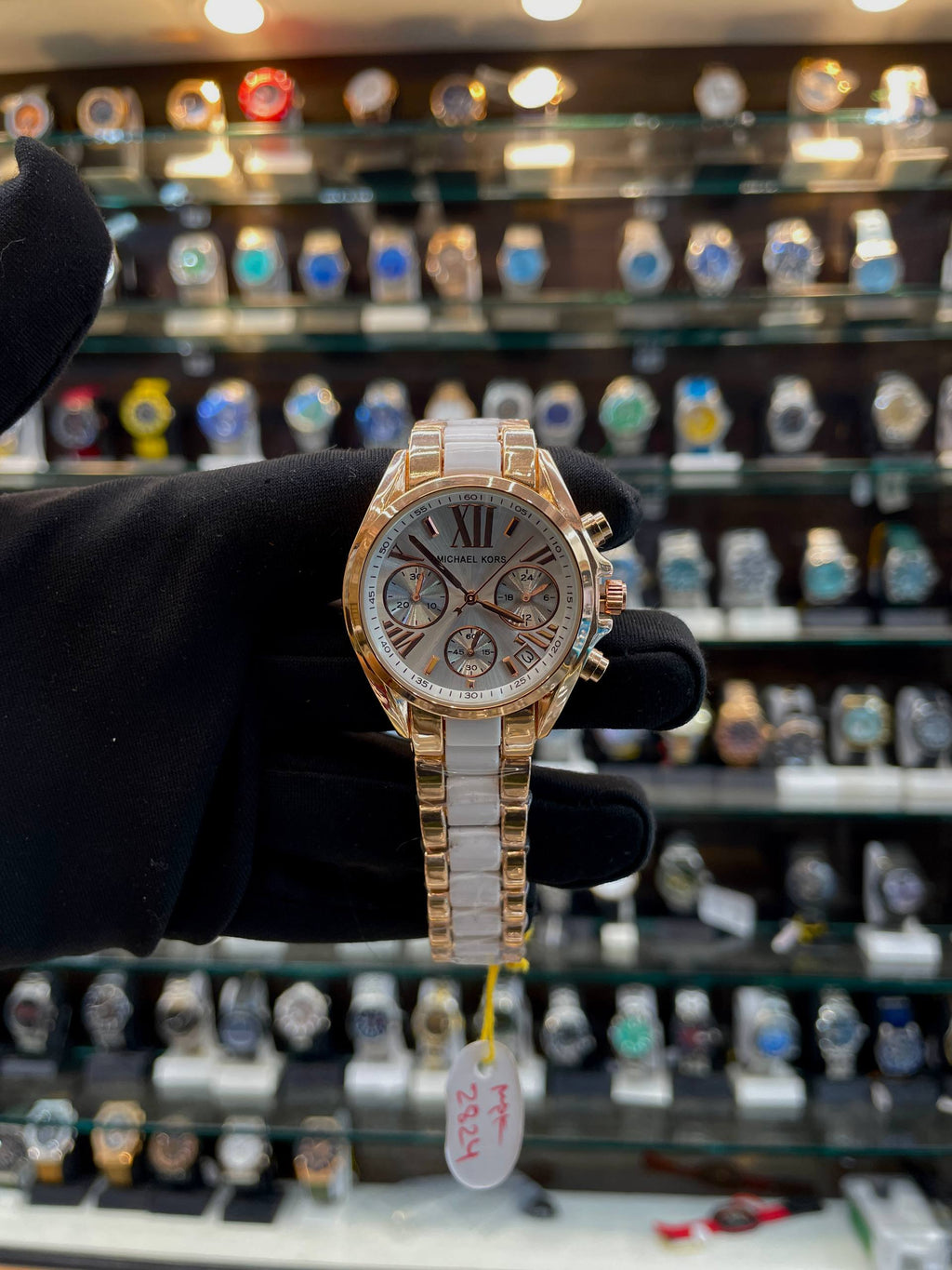 MICHAEL KORS (MK) CHRONOGRAPH FOR GIRLS DUAL TONE CHAIN WHITE 🤍 DIAL 🤩