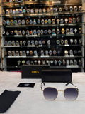 Dita gold-toned geometric round sunglasses for men front view