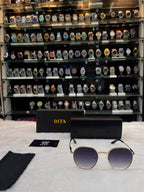 Dita gold-toned geometric round sunglasses for men front view