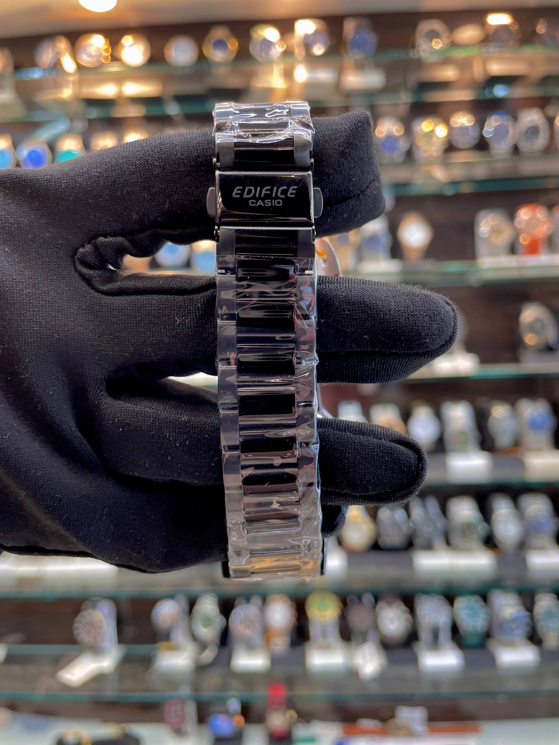 EDIFICE CASIO MENS WATCH UNDER BUDGET FULL BLACK 🖤