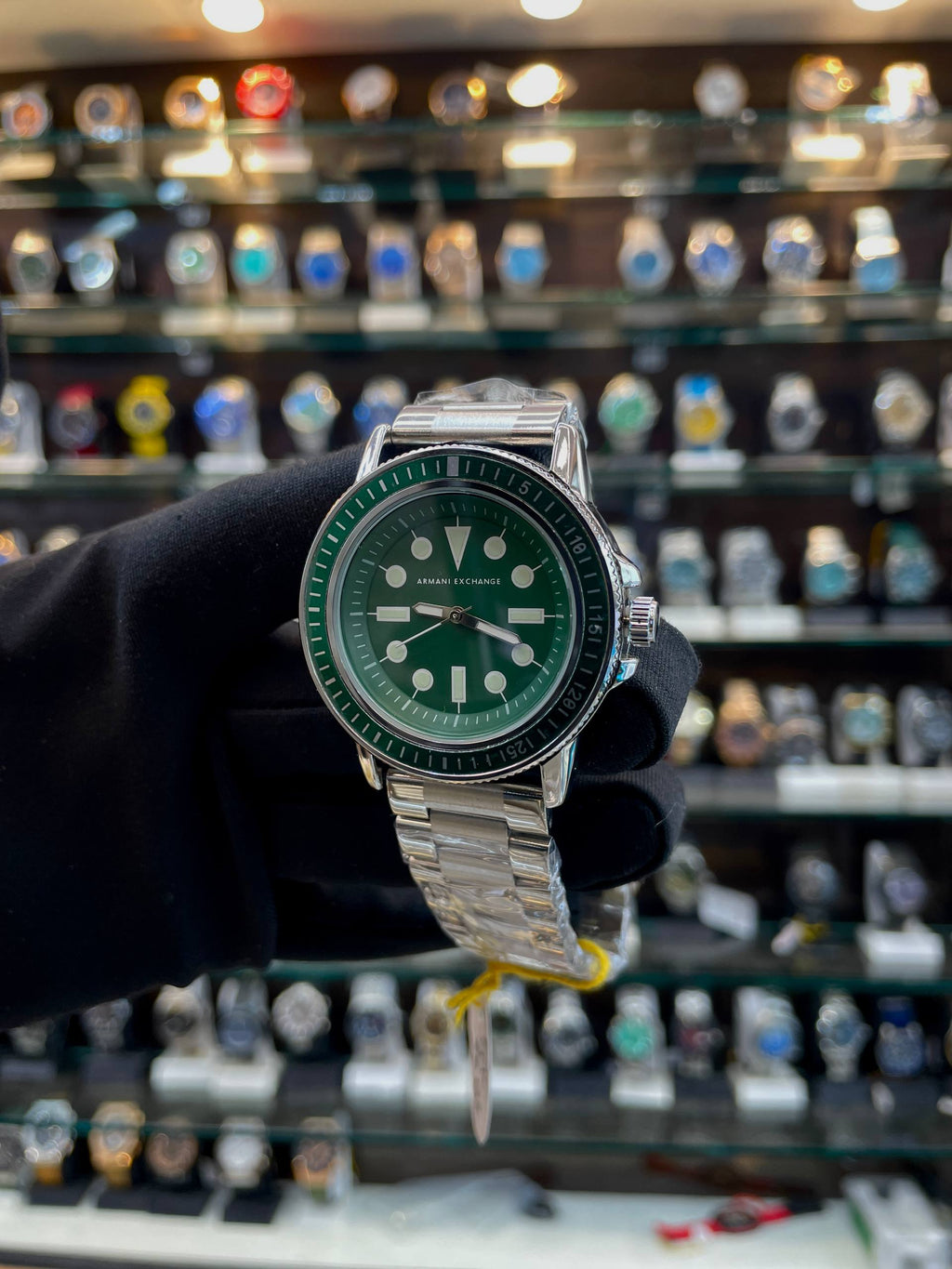 ARMANI EXCHANGE MEN'S LEONARDO GREEN 💚 DIAL FOR MENS