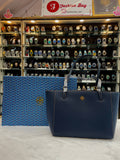 TORY BURCH NAVY BLUE SAFFIANO LEATHER TOTE BAG IN MASTER PIECE 🤩