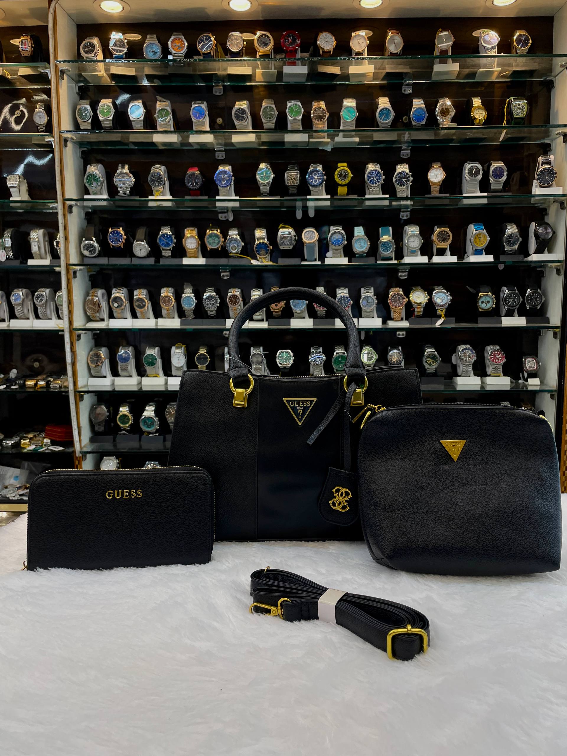 GUESS 3PC SET SLING BAG FOR GIRLS BLACK 🖤