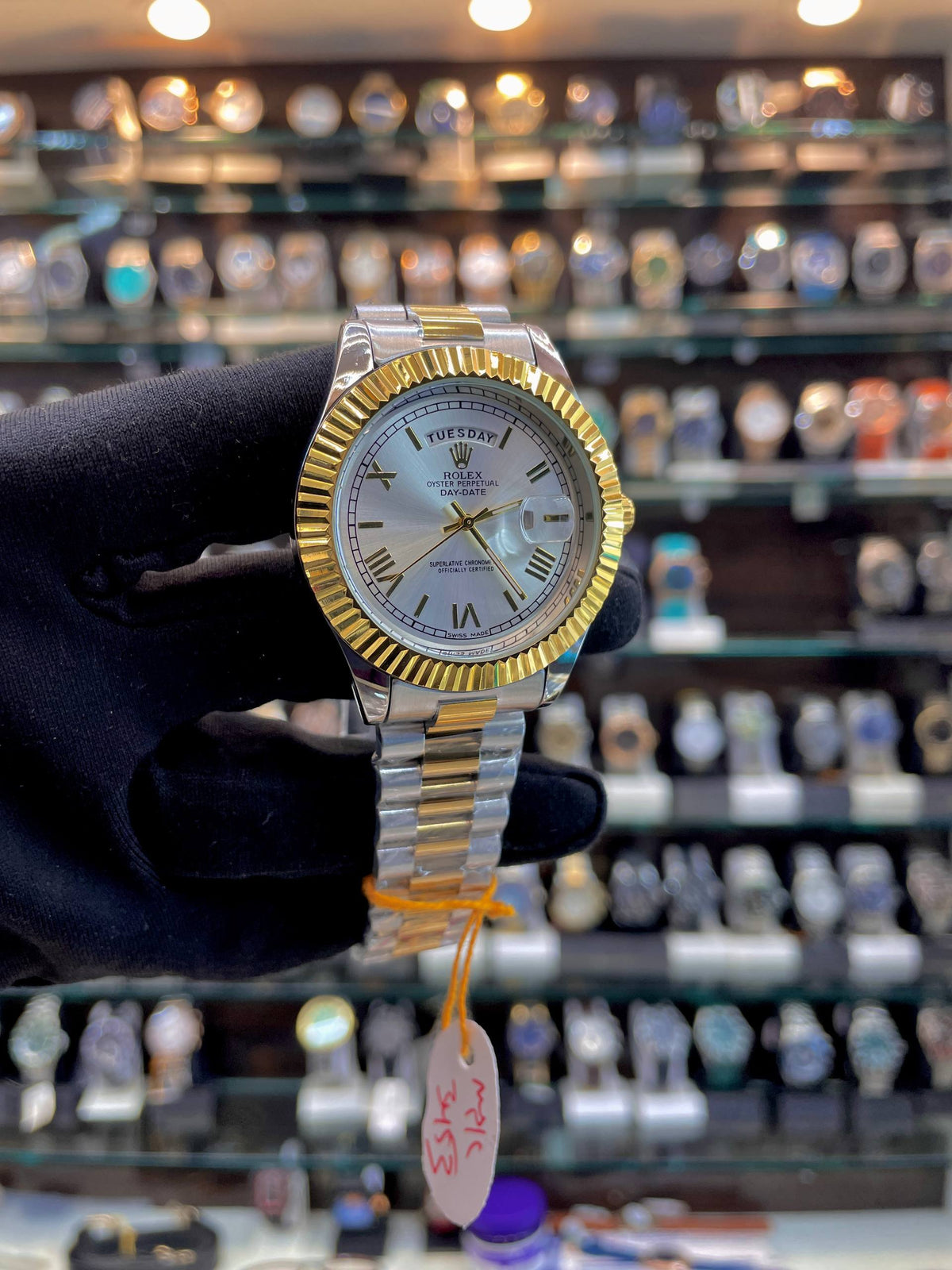 ROLEX DAY-DATE IN DUAL TONE FOR MENS WHITE 🤍 DIAL
