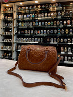 COACH MINI ROWAN CROSSBODY BAG IN BLOCKED SIGNATURE LEATHER BROWN 🤎