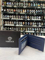 VERSACE  BI-FOLD WALLET BLUE 💙 EMBOSSED MEDUSA IN MASTER PIECE