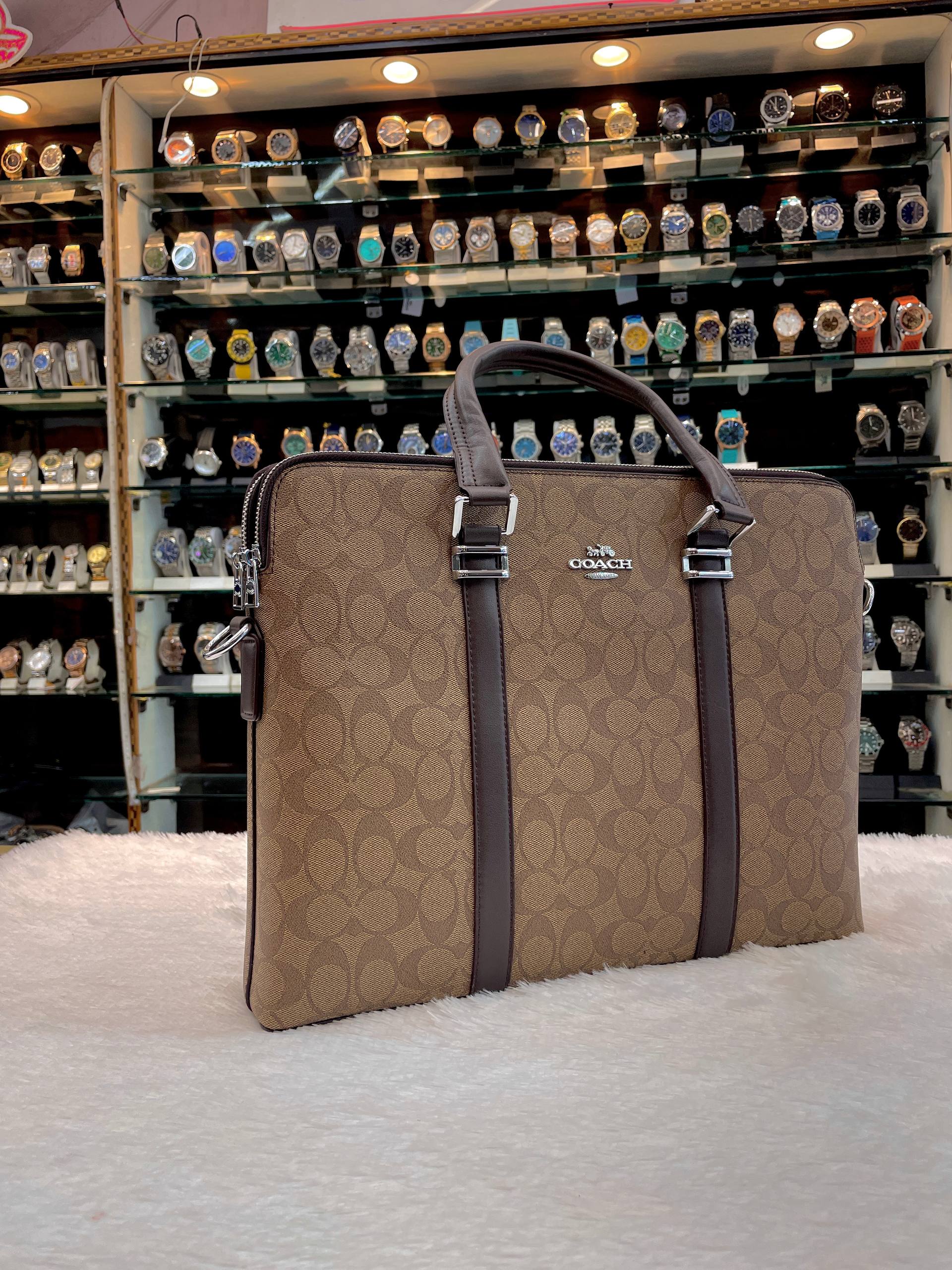 COACH MONOGRAM LAPTOP BAG BROWN 🤎 IN HEAVY QUALITY 💯