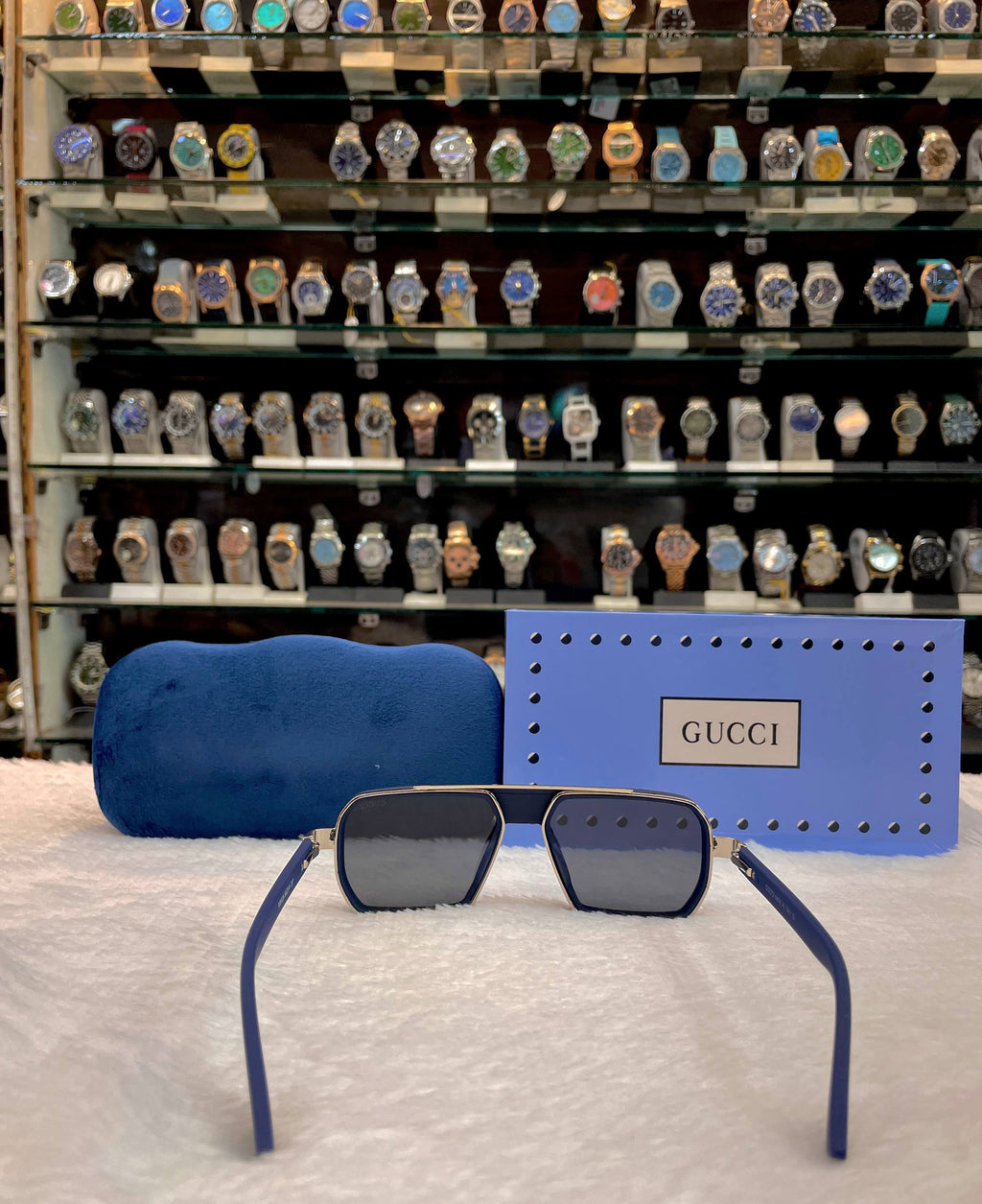 GUCCI SQUARE BLUE 🧊 GLASSES 🕶️ FOR MENS  🤩