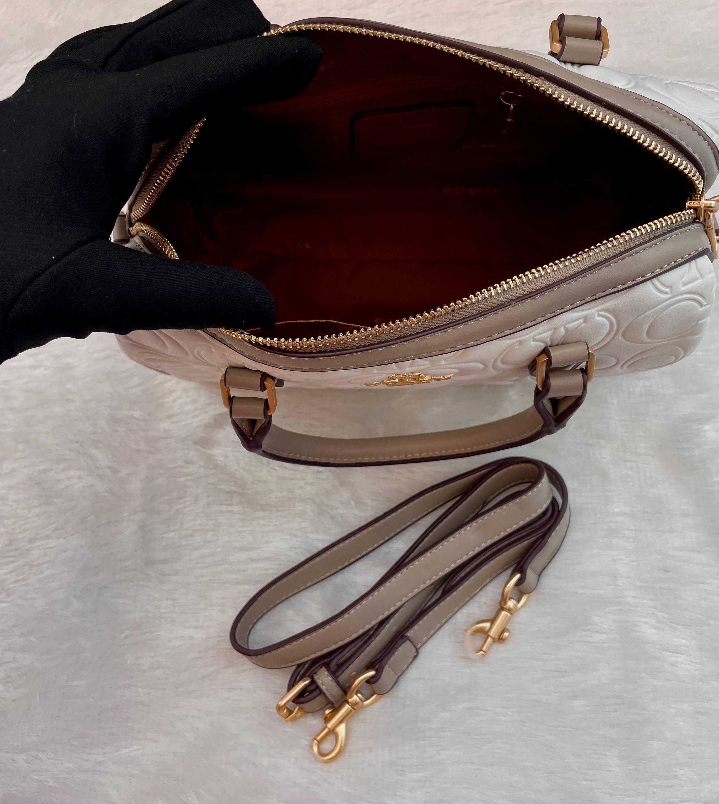 COACH MINI ROWAN CROSSBODY BAG IN BLOCKED SIGNATURE LEATHER