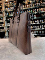 HUGO BOSS BROWN 🤎 TEXTURE LAPTOP BAG IN HEAVY QUALITY 💯