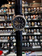 Seiko mechanical open heart watch close up