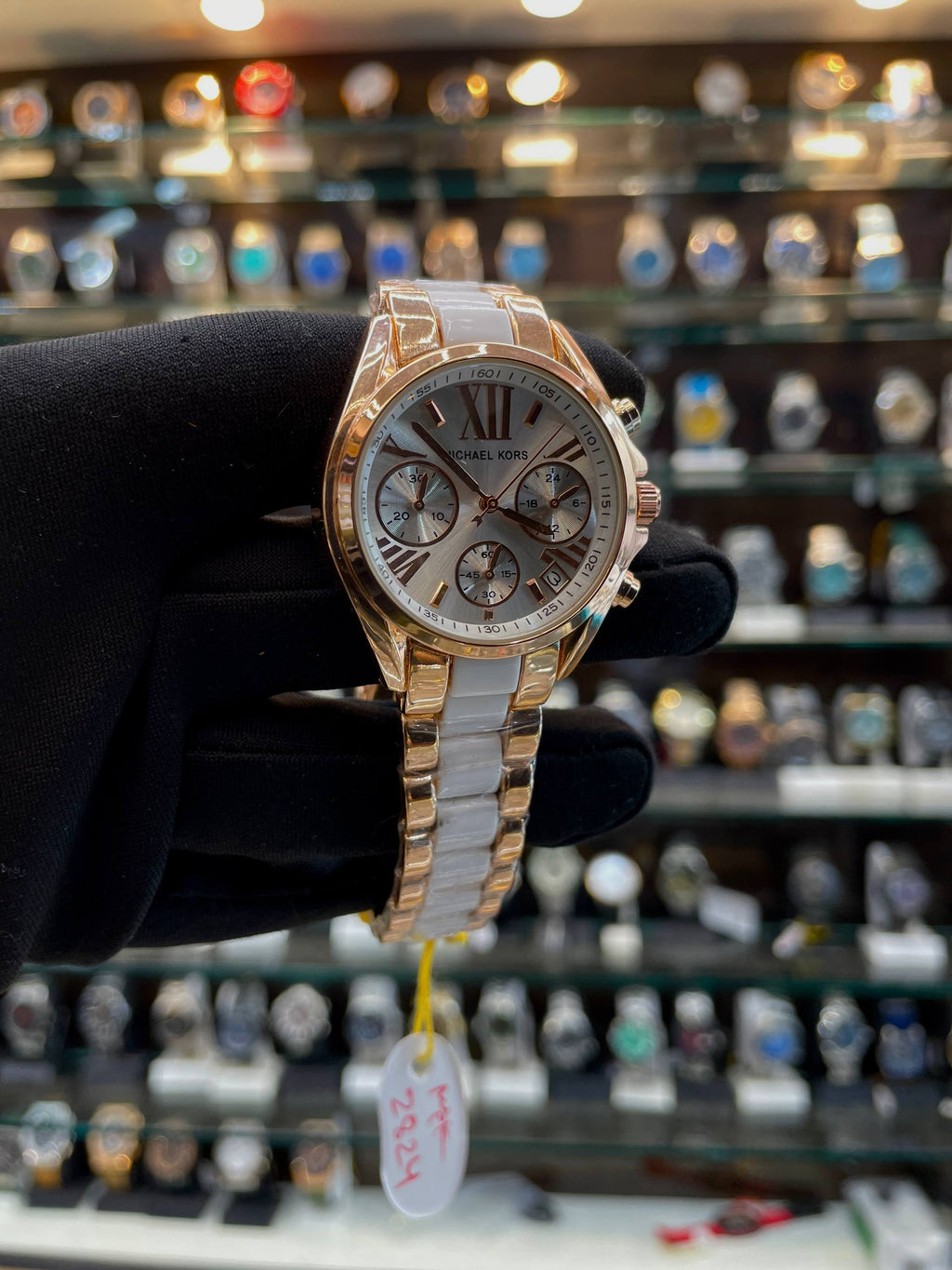 MICHAEL KORS (MK) CHRONOGRAPH FOR GIRLS DUAL TONE CHAIN WHITE 🤍 DIAL 🤩